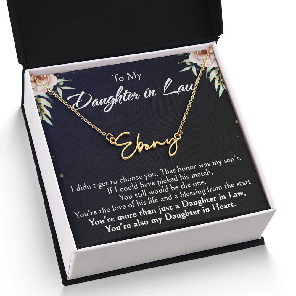 Custom Name Jewelry Gift for Daughter-in-Law, Meaningful Bonus Daughter Gift from Mother-in-Law, Personalized Pendant with Message Box