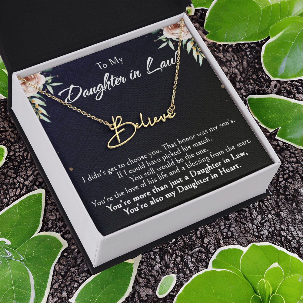 Custom Name Jewelry Gift for Daughter-in-Law, Meaningful Bonus Daughter Gift from Mother-in-Law, Personalized Pendant with Message Box