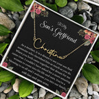 Meaningful Gift for Son's Girlfriend - Best Birthday & Christmas Gift - Jewelry Gift Box Included - Name Necklace