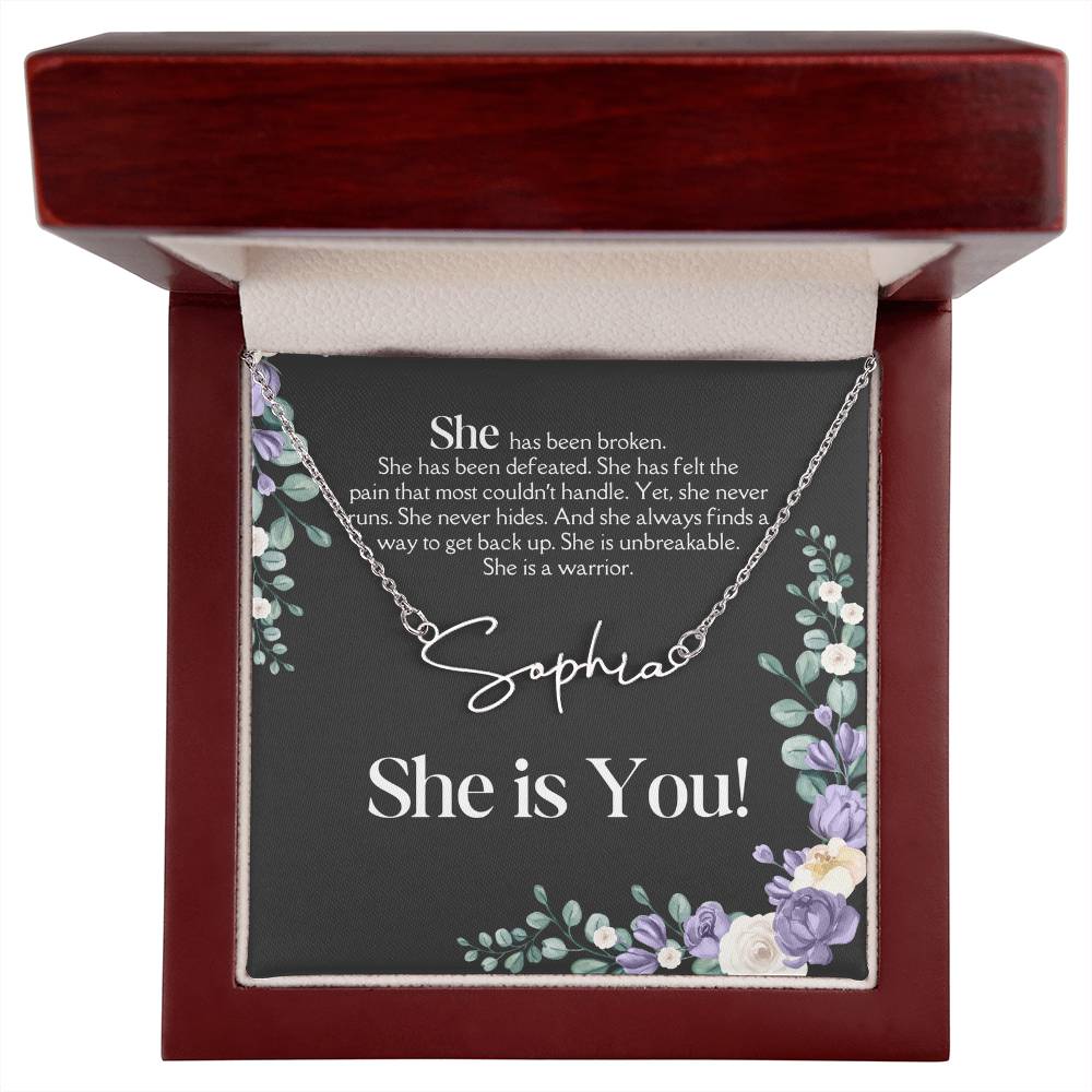 Personalized Name Necklace: Empowering Women with Inspirational Strength, Infertility Support, and Cancer Warrior Gifts