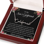 Meaningful Gift for Son's Girlfriend - Best Birthday & Christmas Gift - Jewelry Gift Box Included - Name Necklace