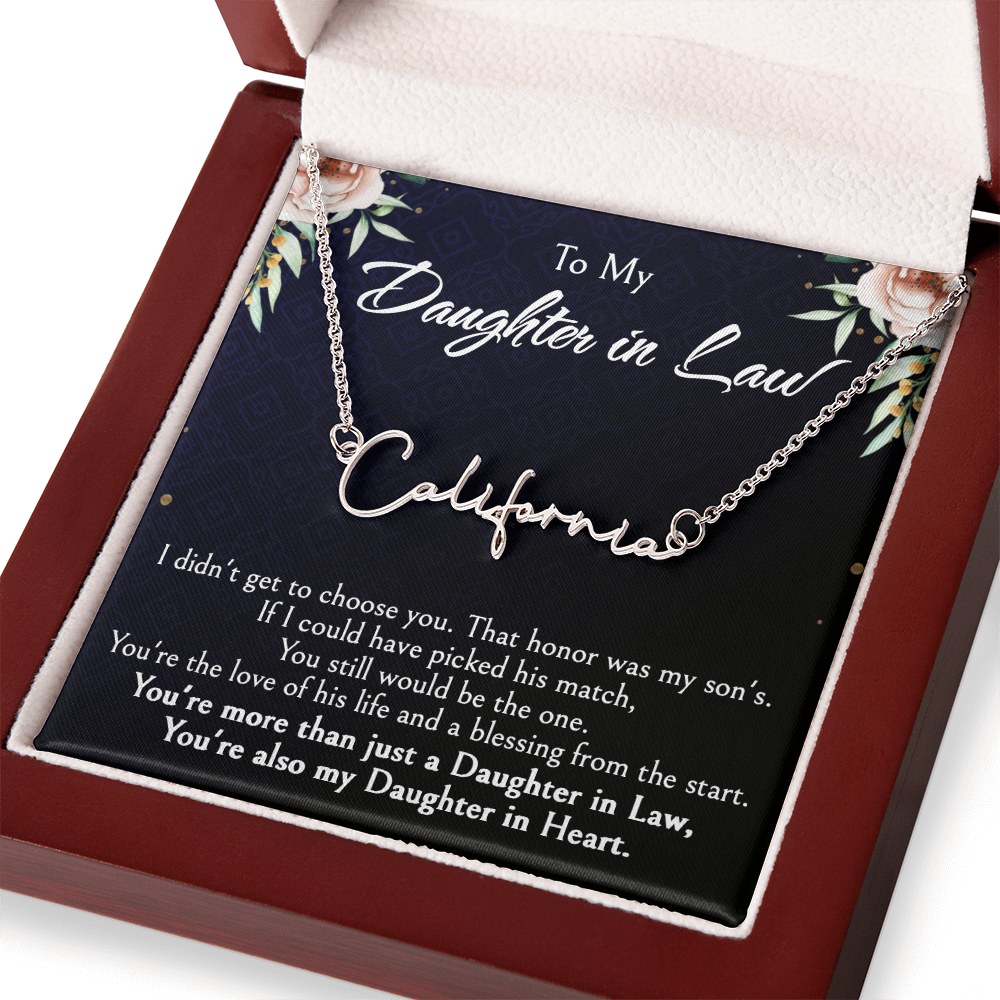Custom Name Jewelry Gift for Daughter-in-Law, Meaningful Bonus Daughter Gift from Mother-in-Law, Personalized Pendant with Message Box