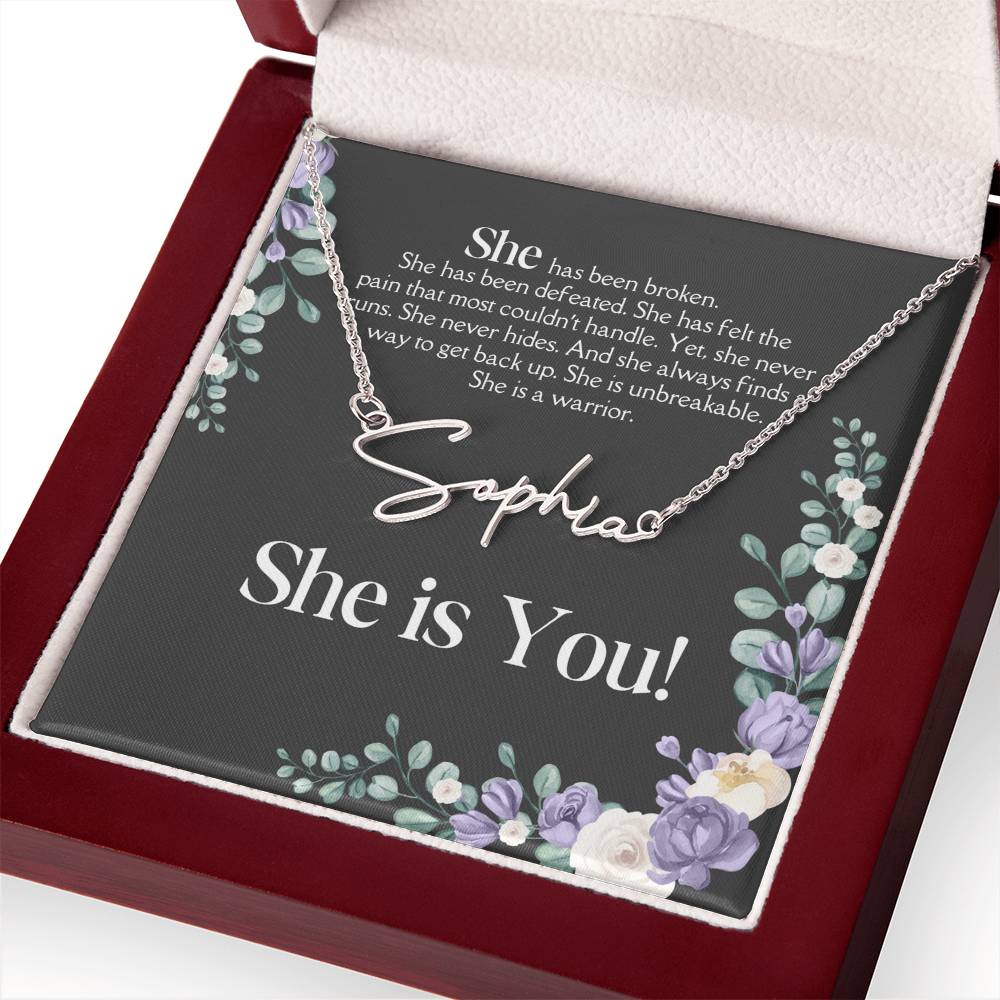 Personalized Name Necklace: Empowering Women with Inspirational Strength, Infertility Support, and Cancer Warrior Gifts