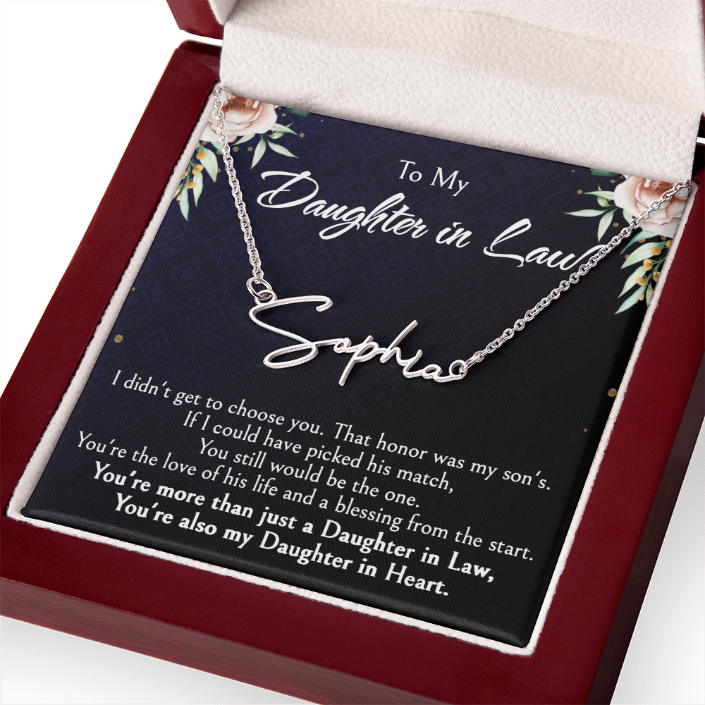 Custom Name Jewelry Gift for Daughter-in-Law, Meaningful Bonus Daughter Gift from Mother-in-Law, Personalized Pendant with Message Box