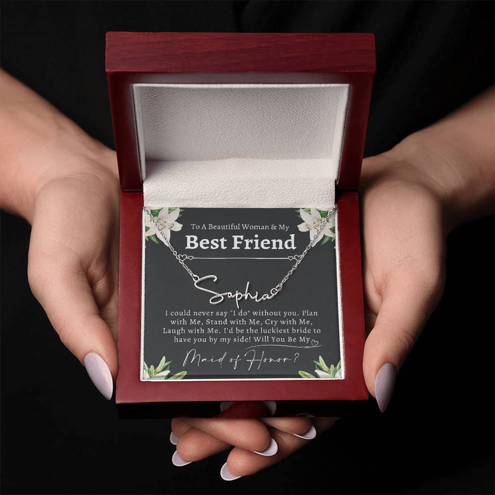 Personalized Maid of Honor Proposal Necklace, Will You Be My Maid of Honor, Maid of Honor Jewelry, I can't say I do without you