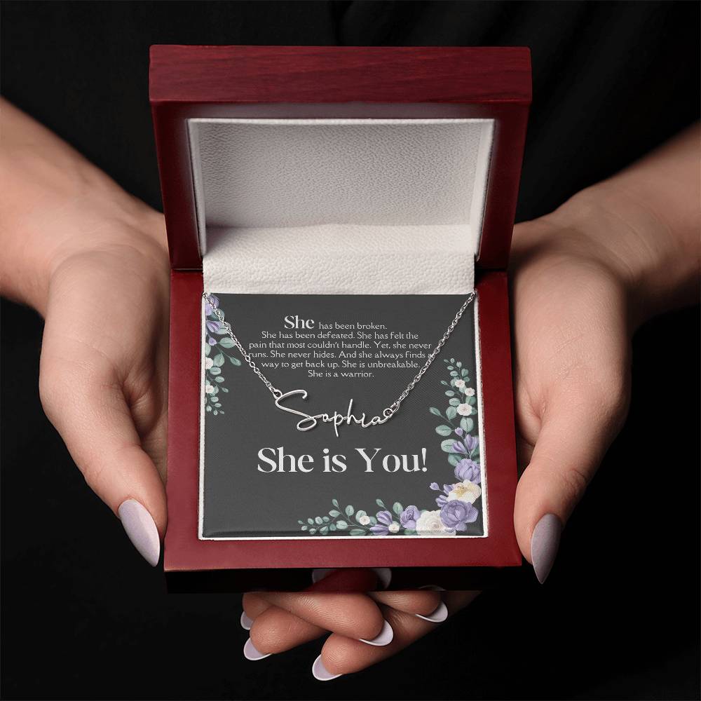 Personalized Name Necklace: Empowering Women with Inspirational Strength, Infertility Support, and Cancer Warrior Gifts