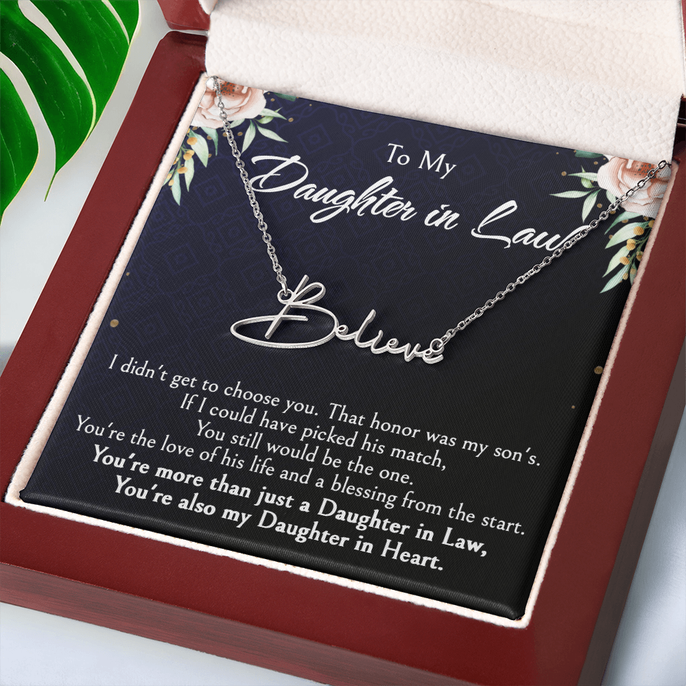 Custom Name Jewelry Gift for Daughter-in-Law, Meaningful Bonus Daughter Gift from Mother-in-Law, Personalized Pendant with Message Box