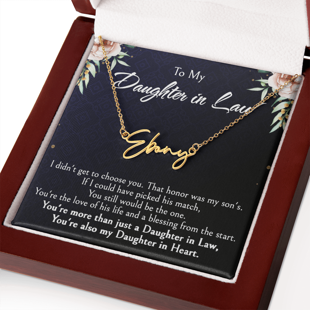 Custom Name Jewelry Gift for Daughter-in-Law, Meaningful Bonus Daughter Gift from Mother-in-Law, Personalized Pendant with Message Box