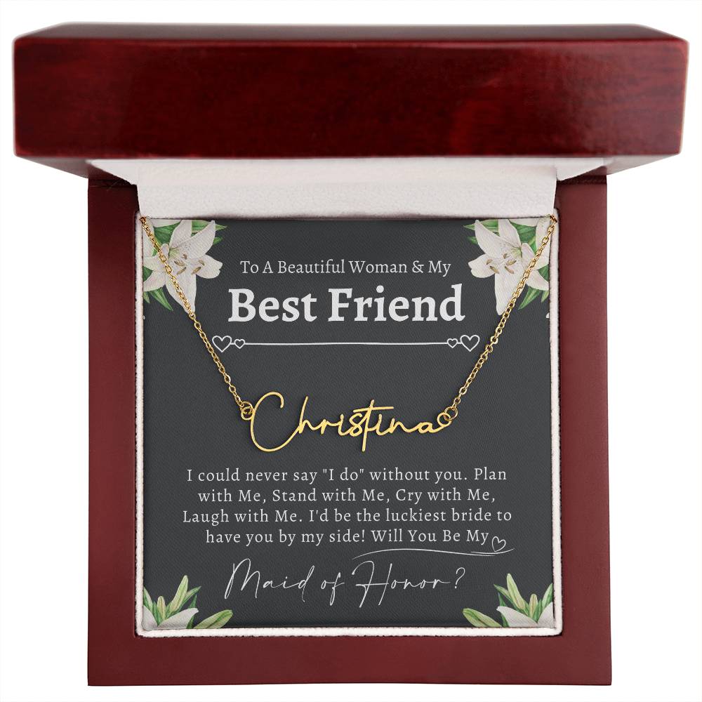 Personalized Maid of Honor Proposal Necklace, Will You Be My Maid of Honor, Maid of Honor Jewelry, I can't say I do without you