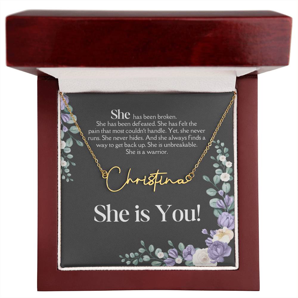 Personalized Name Necklace: Empowering Women with Inspirational Strength, Infertility Support, and Cancer Warrior Gifts