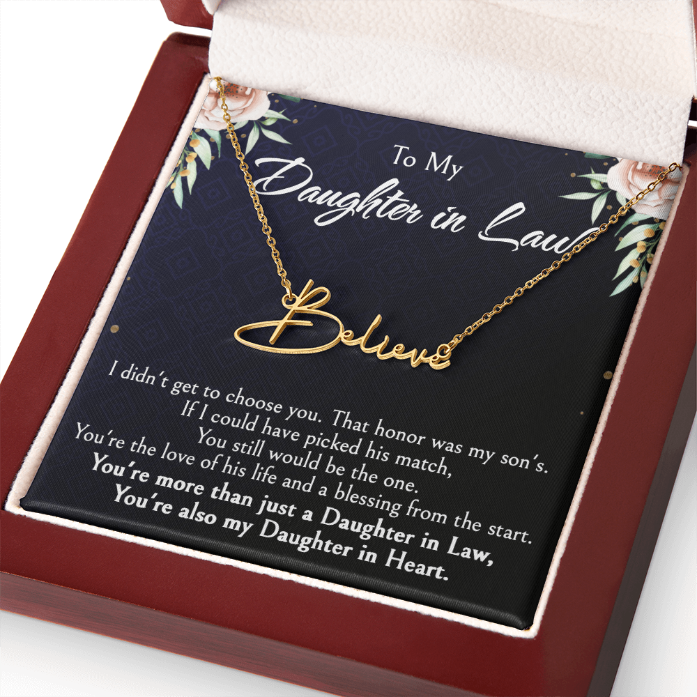 Custom Name Jewelry Gift for Daughter-in-Law, Meaningful Bonus Daughter Gift from Mother-in-Law, Personalized Pendant with Message Box