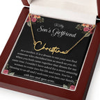Meaningful Gift for Son's Girlfriend - Best Birthday & Christmas Gift - Jewelry Gift Box Included - Name Necklace
