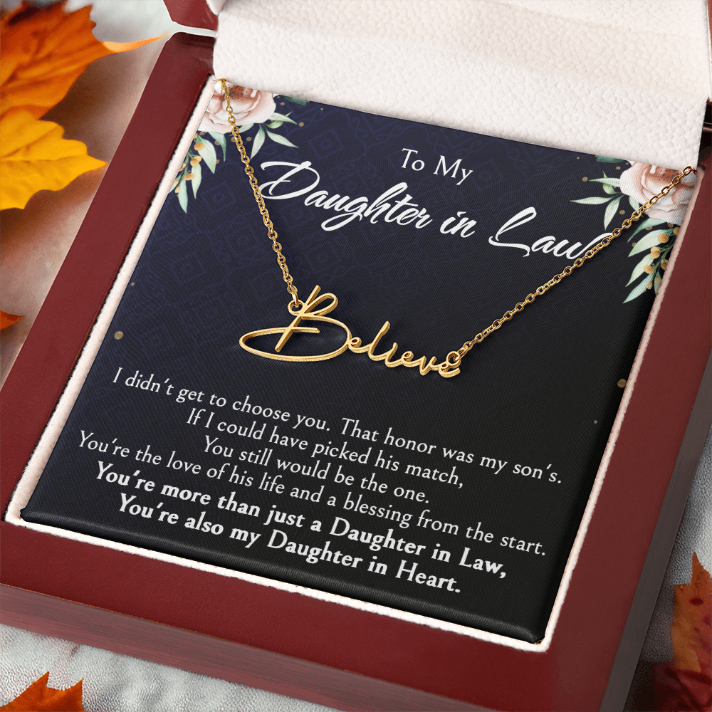 Custom Name Jewelry Gift for Daughter-in-Law, Meaningful Bonus Daughter Gift from Mother-in-Law, Personalized Pendant with Message Box