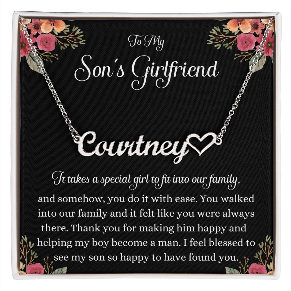 Custom Name Necklace Gifts for Sons Girlfriend, Sons Girlfriend Gift, Meaningful Gift, Birthday Gift, Christmas Gift, Sons Girlfriend Jewelry