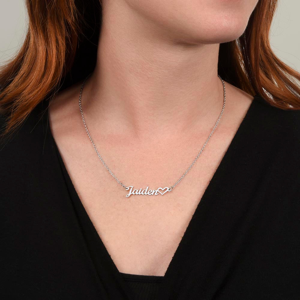 Personalized Baby Name Necklace with Heart - New Mom Gift