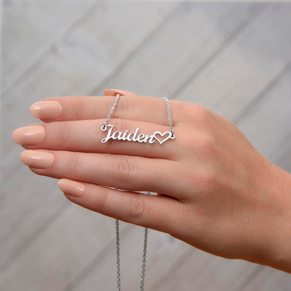 Personalized Baby Name Necklace with Heart - New Mom Gift