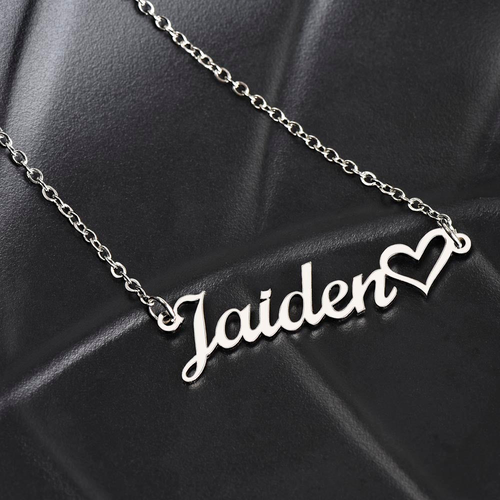 Personalized Baby Name Necklace with Heart - New Mom Gift
