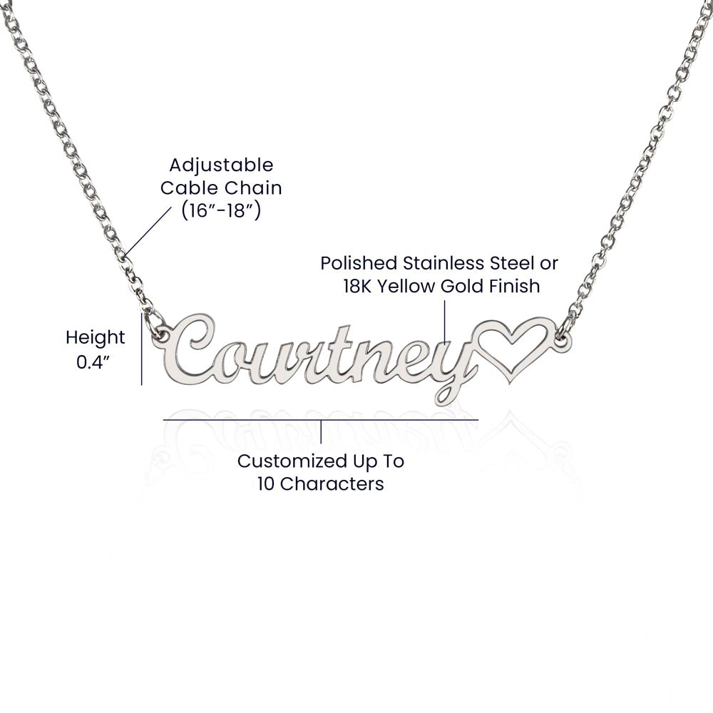 Personalized Baby Name Necklace with Heart - New Mom Gift