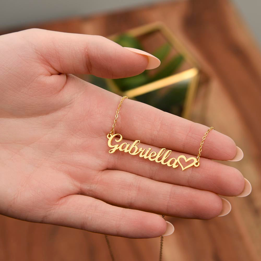 New Baby Grandchild Gift - Custom Name Necklace for My Daughter, "Beloved Daughter" Message Card