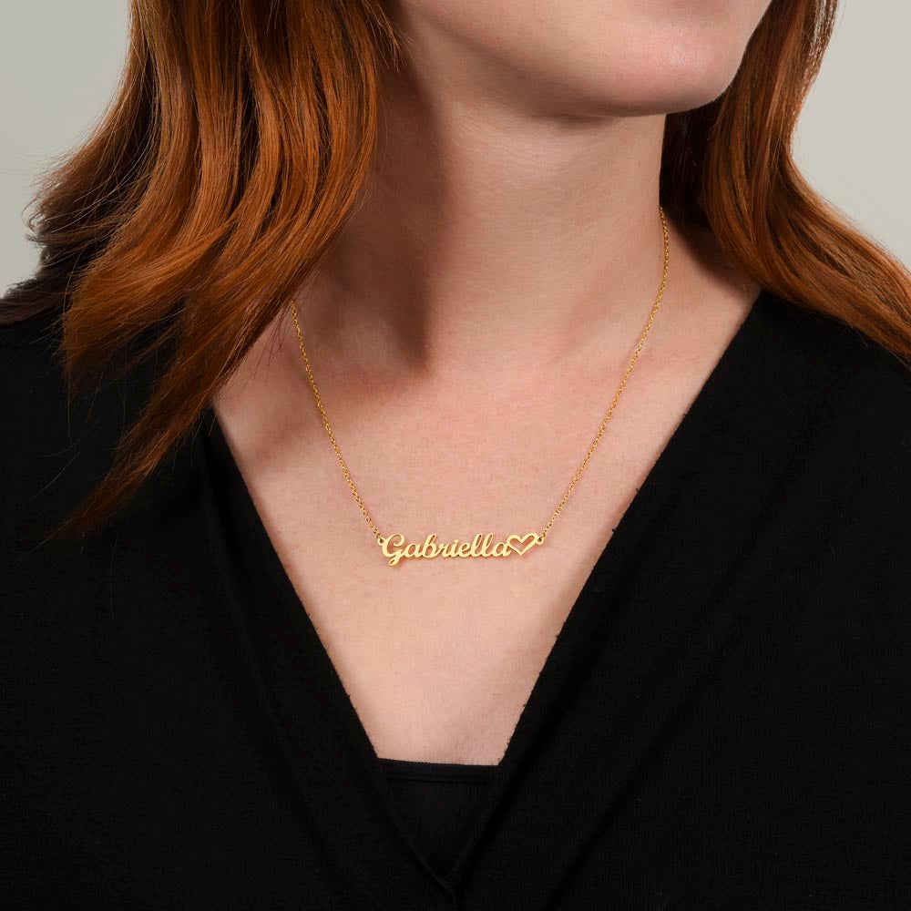 Personalized Baby Name Necklace with Heart - New Mom Gift