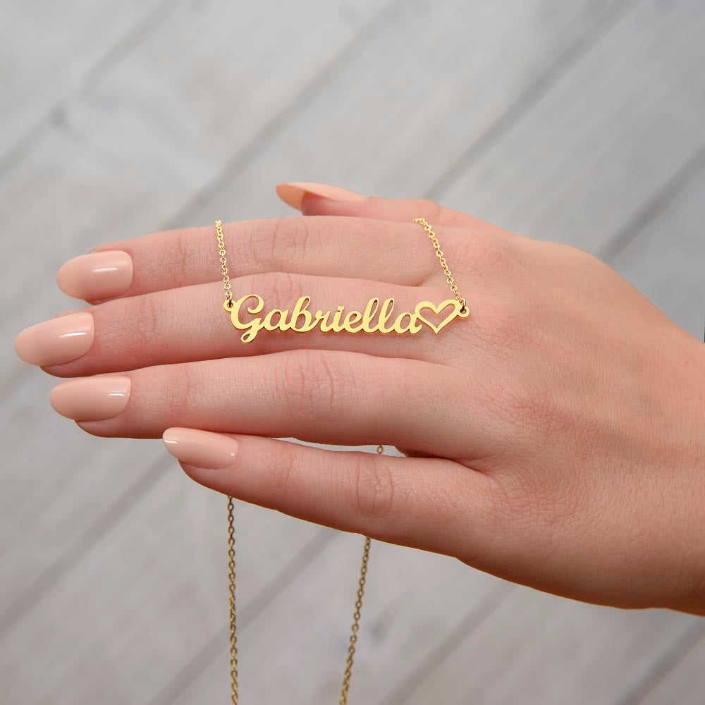 Personalized Baby Name Necklace with Heart - New Mom Gift