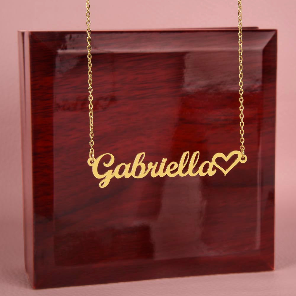 Personalized Baby Name Necklace with Heart - New Mom Gift