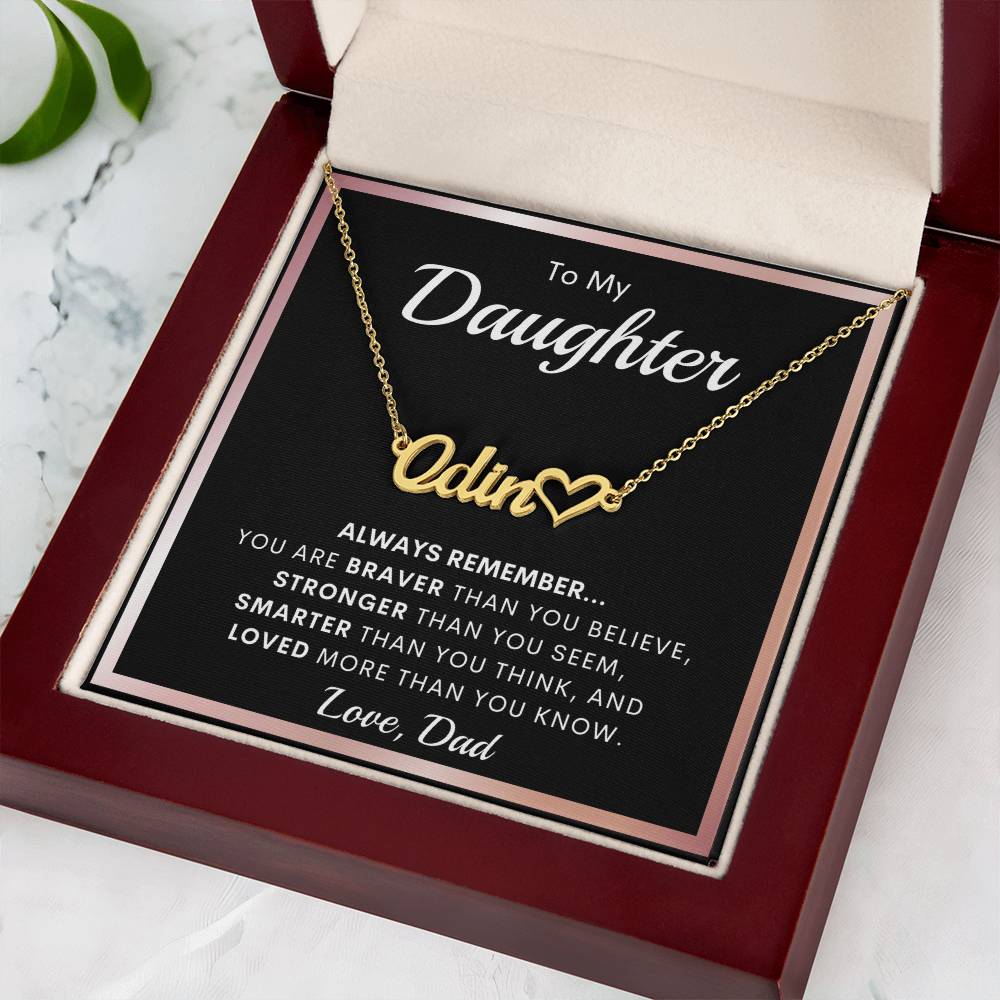 Custom Daughter Name Necklace, Dad to Daughter Gifts Ideas, Daughter Birthday Gifts, Thoughtful Gift for Daughter Graduation