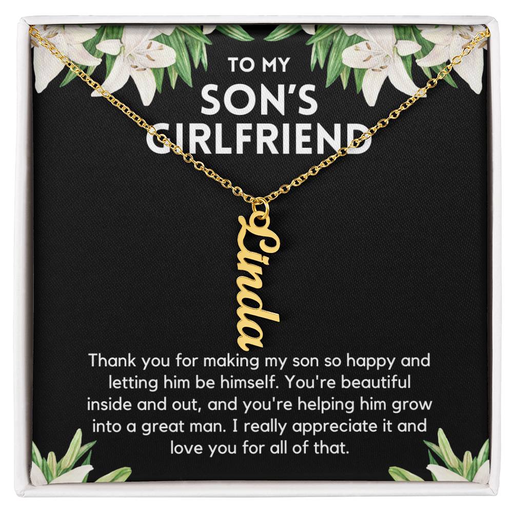 Personalized Son's Girlfriend Necklace - Perfect Gift Ideas for Christmas, Birthdays, Valentines
