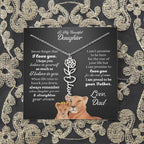 To My Daughter, Birth Flower Name Necklace, Daughter Gift from Dad, Daughter Necklace, Birthday Gift, Christmas Gift