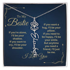 Best Friend Necklace, Best Friend Gift, Gift For Friend, Friendship, Personalized Necklace, Friend Forever Gifts, Flower Name Necklace
