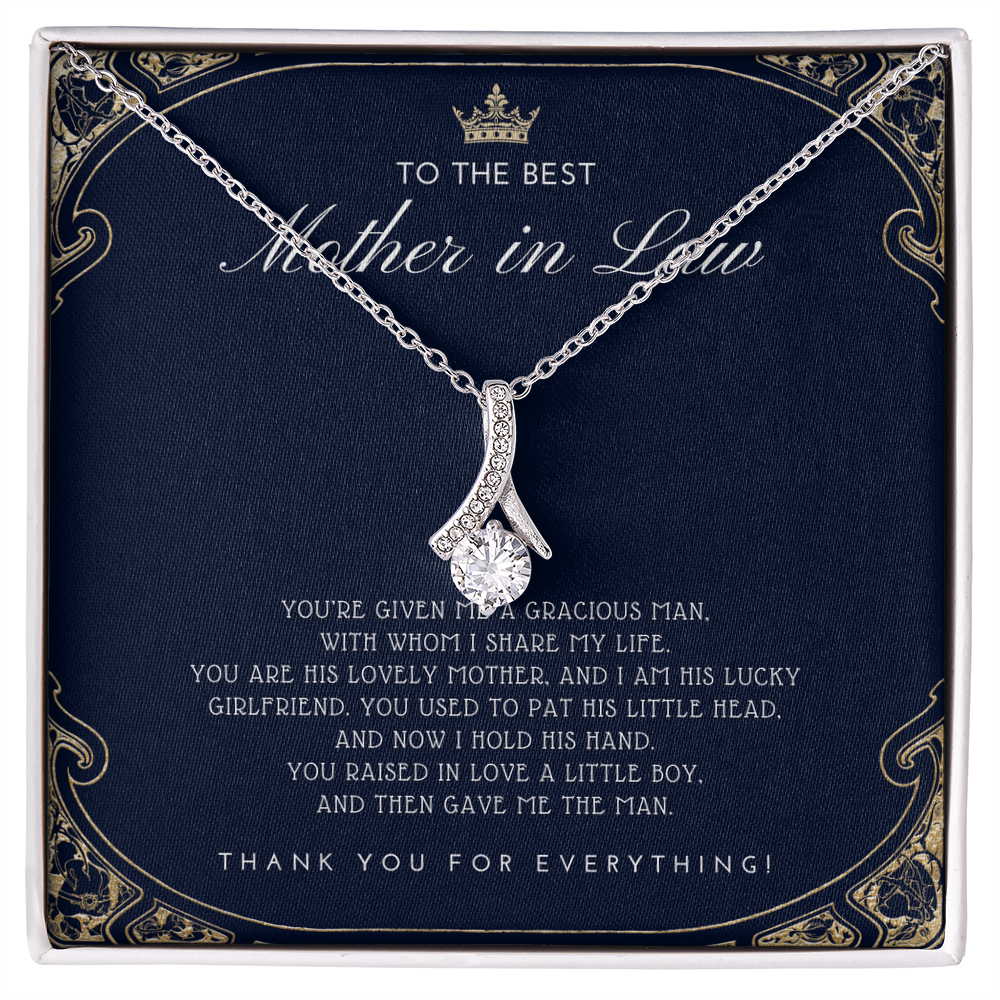 Mother in Law Gift - Mother's Day Gift for Mother-in-Law - Elegant Necklace with Faux Flower Bouquet - Mom in Law Jewelry Gift Set
