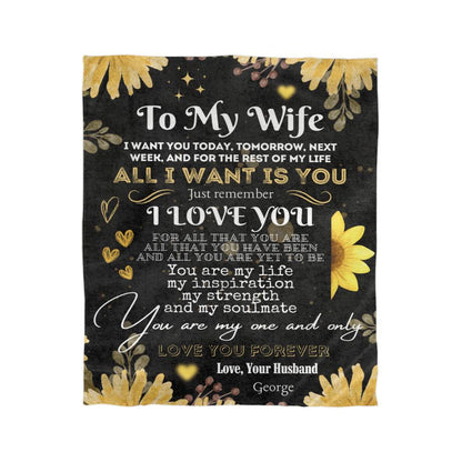 Anniversary Gift for Wife, Wife Gifts Ideas, Custom Blanket for Wife, Wife Birthday Gifts, Gifts from Husband