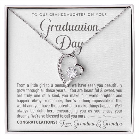 Class of 2026 Graduation Gift for Granddaughter - Forever Love Necklace, High School & College Graduation Keepsake from Grandma and Grandpa