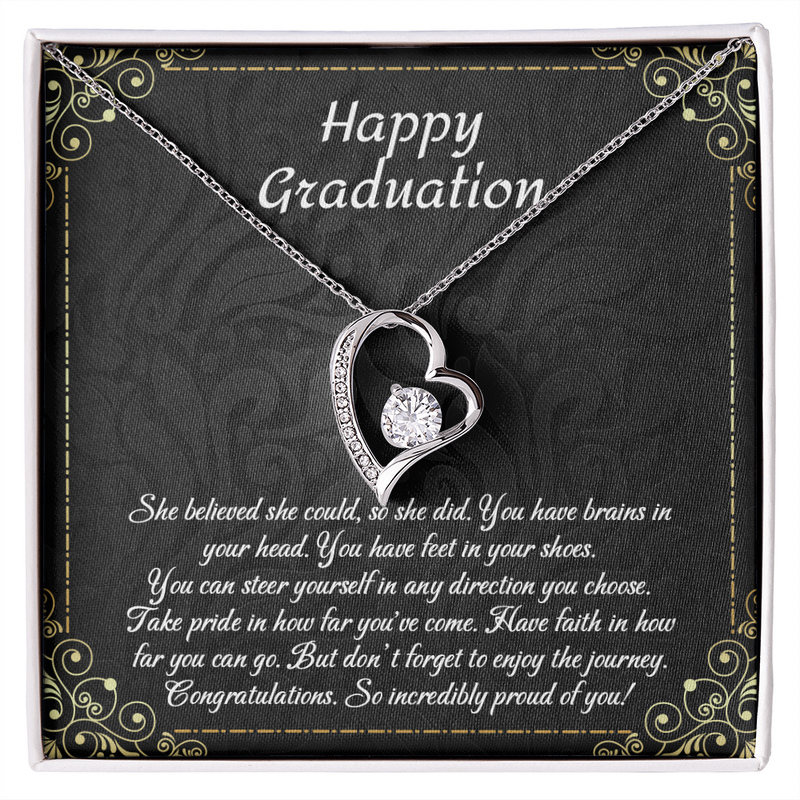 2026 College Graduation Gifts for Her, Forever Love Necklace for Daughter or Best Friend, Inspirational High School Grad Gift Idea