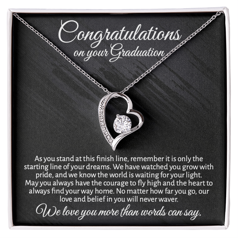 Meaningful Graduation Gift for Daughter or Granddaughter - "Congratulations" Heart Necklace