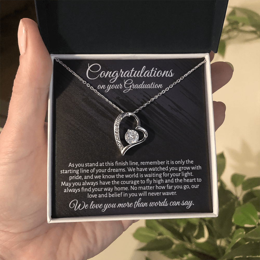 Meaningful Graduation Gift for Daughter or Granddaughter - "Congratulations" Heart Necklace