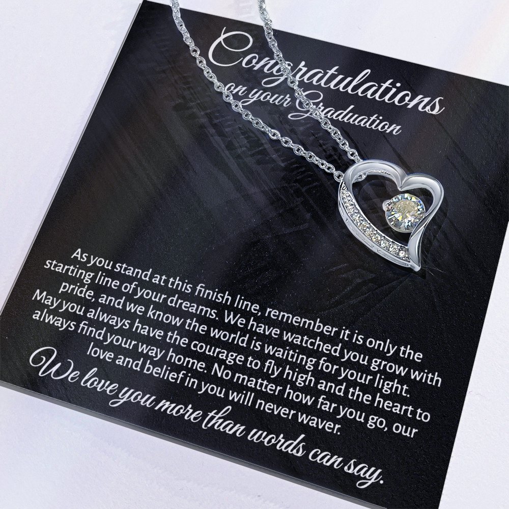 Meaningful Graduation Gift for Daughter or Granddaughter - "Congratulations" Heart Necklace