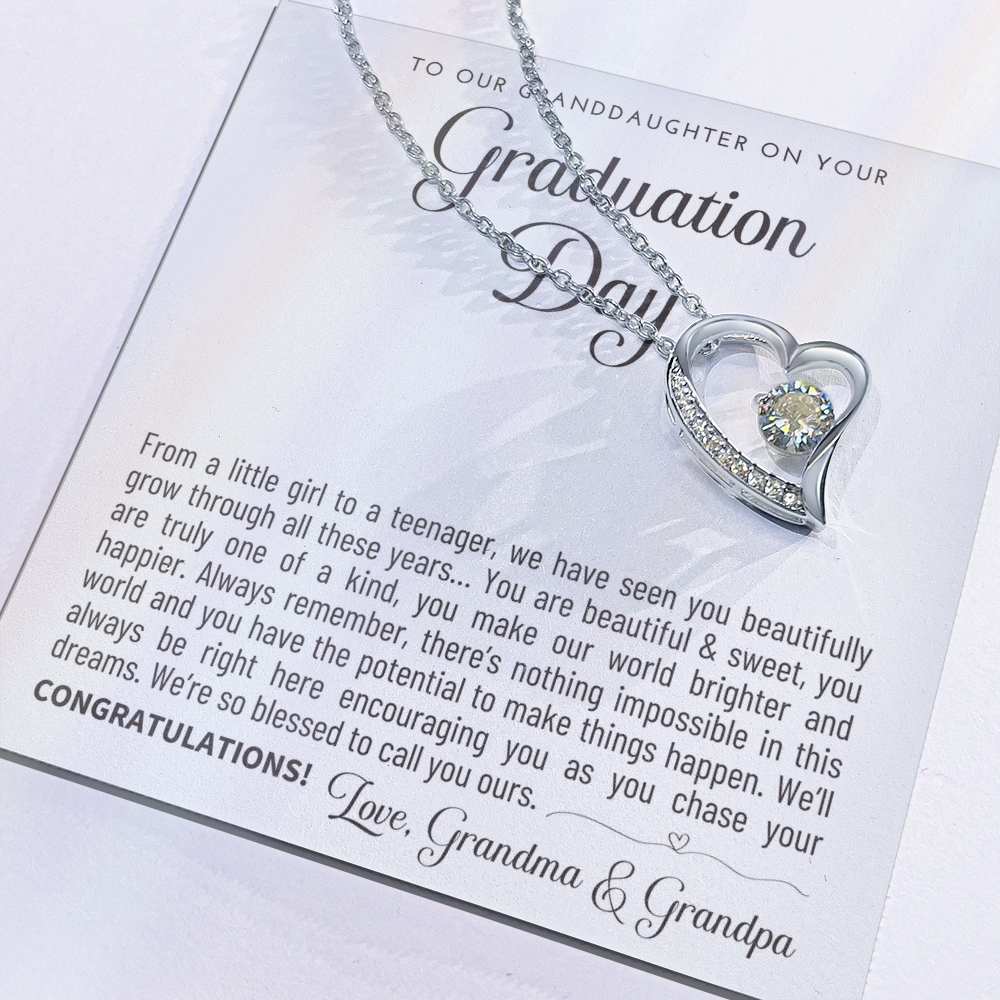 Class of 2026 Graduation Gift for Granddaughter - Forever Love Necklace, High School & College Graduation Keepsake from Grandma and Grandpa