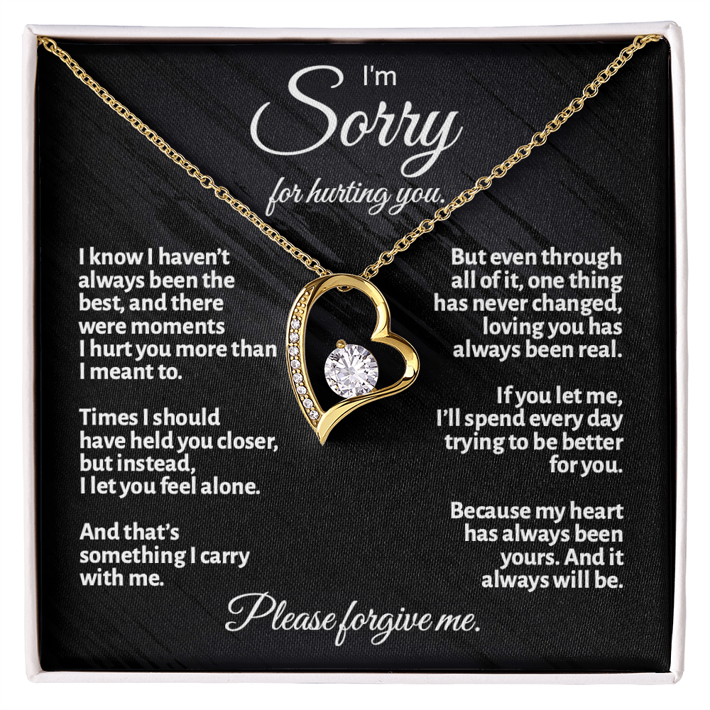 Apology Gift for Her – Love Knot Necklace | “I'm Sorry for Hurting You” Message Card