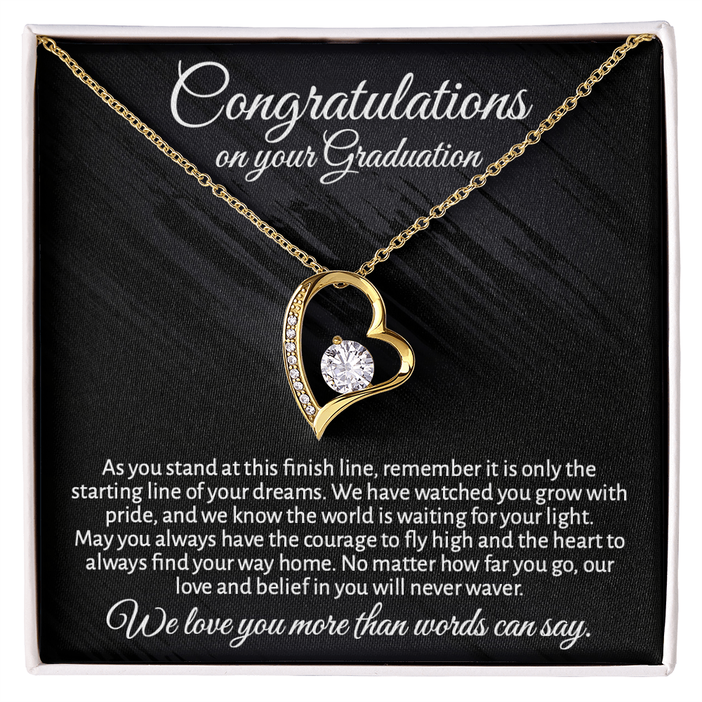 Meaningful Graduation Gift for Daughter or Granddaughter - "Congratulations" Heart Necklace
