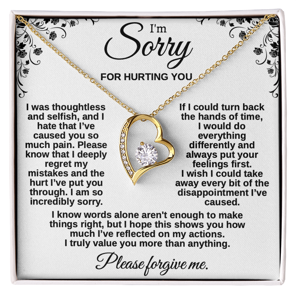 Apology Gift for Her, I'm Sorry Necklace for Girlfriend, Please Forgive Me Jewelry, Meaningful Gift for Wife after Fight, Heartfelt Message Card
