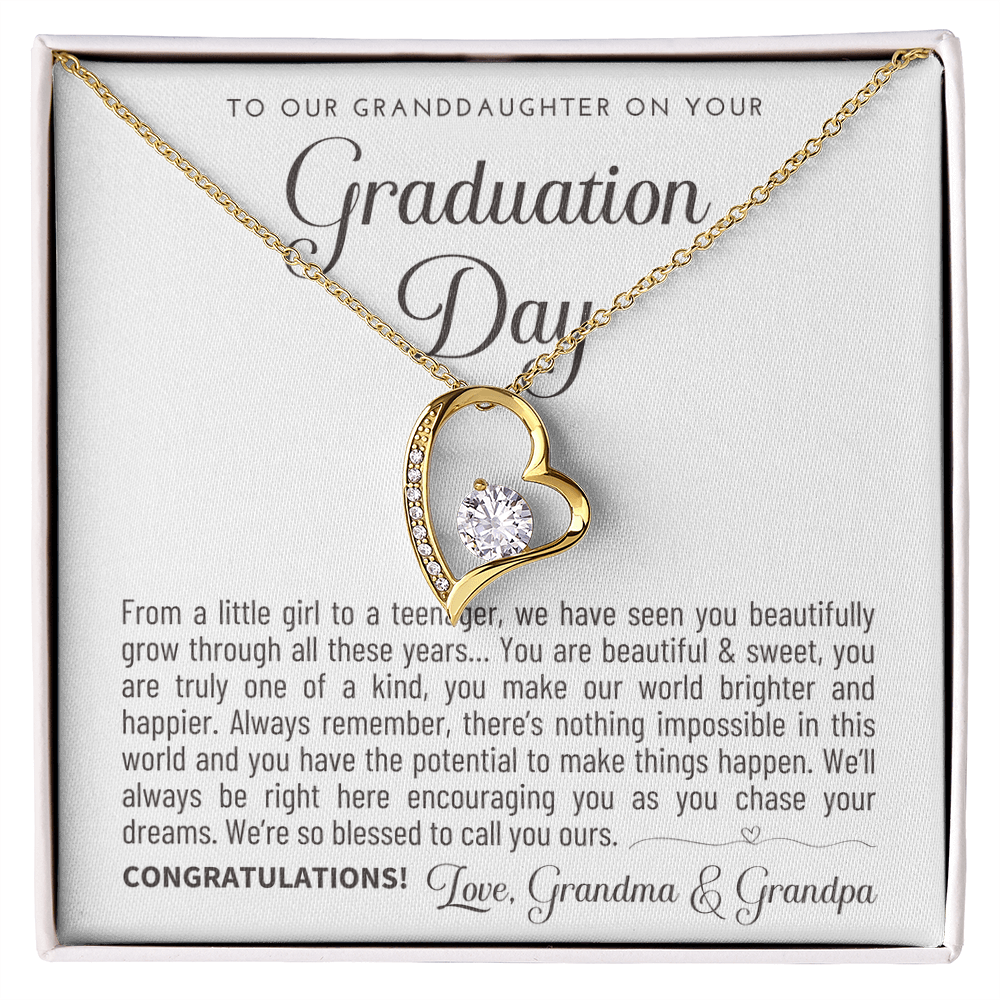 Class of 2026 Graduation Gift for Granddaughter - Forever Love Necklace, High School & College Graduation Keepsake from Grandma and Grandpa