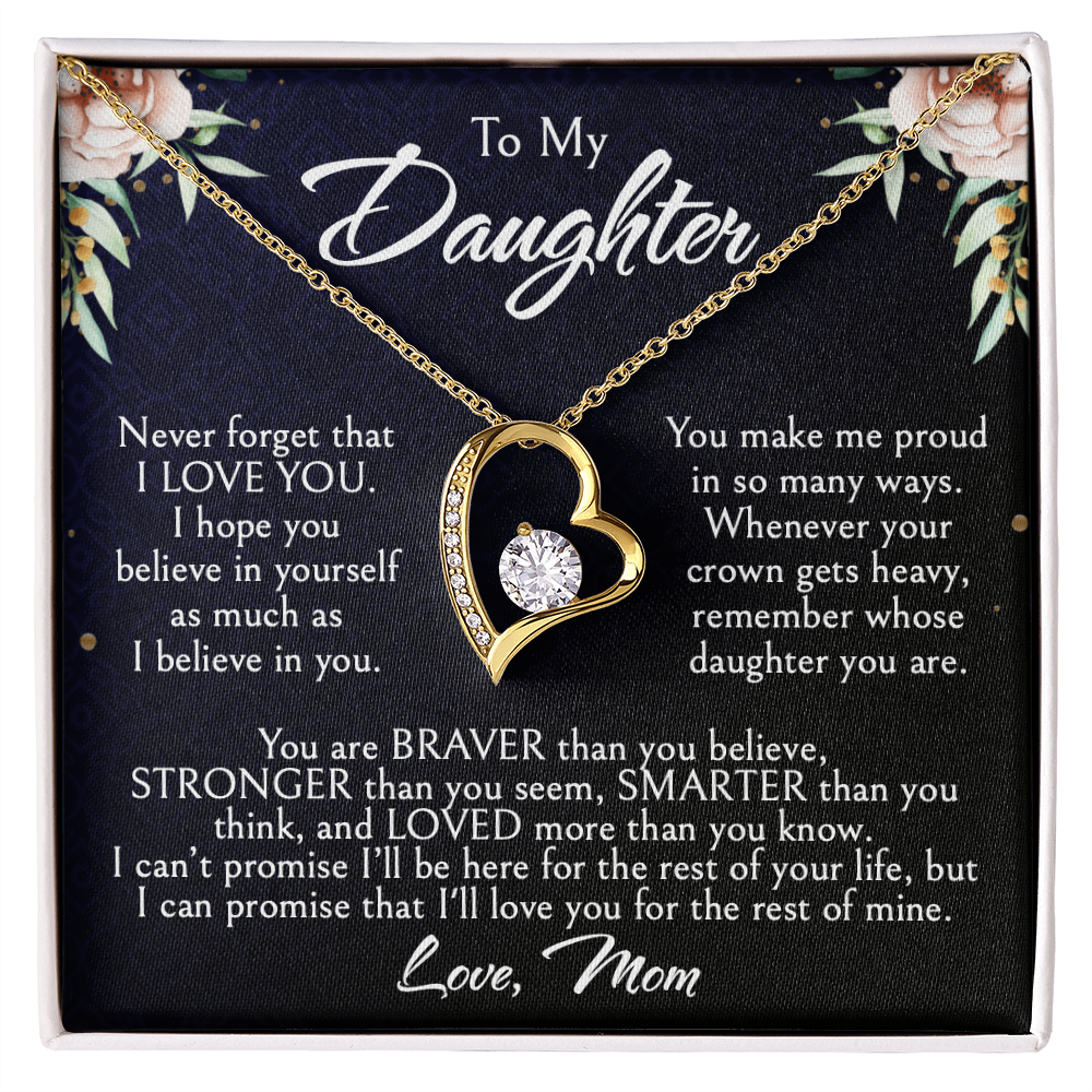 To My Daughter Necklace, Meaningful Birthday Gift from Mom and Dad, Personalized Jewelry for Daughter, Christmas Present for Daughter