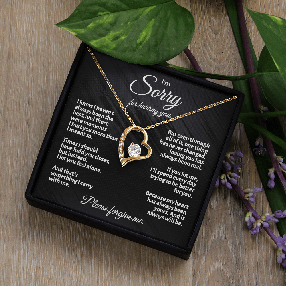 Apology Gift for Her – Love Knot Necklace | “I'm Sorry for Hurting You” Message Card