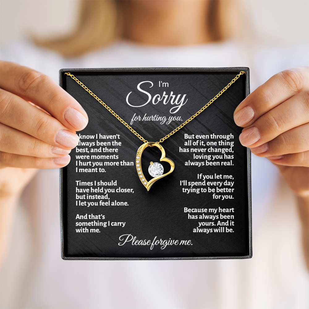 Apology Gift for Her – Love Knot Necklace | “I'm Sorry for Hurting You” Message Card