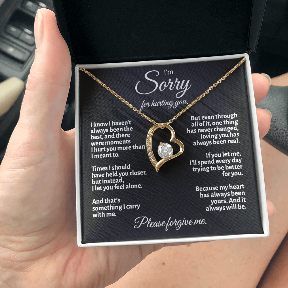 Apology Gift for Her – Love Knot Necklace | “I'm Sorry for Hurting You” Message Card