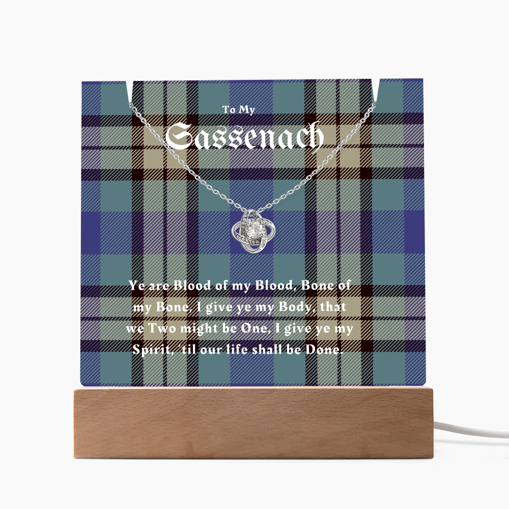 To My Sassenach, Outlander Gift, Outlander Gift Box, Outlander Jewelry, Outlander Gift For Wife, Outlander Charm, Outlander Necklace with Keepsake Acrylic