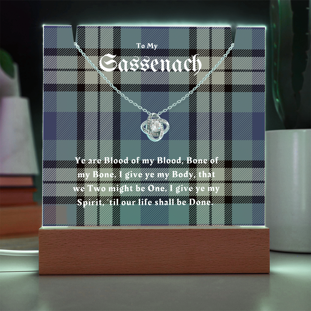 To My Sassenach, Outlander Gift, Outlander Gift Box, Outlander Jewelry, Outlander Gift For Wife, Outlander Charm, Outlander Necklace with Keepsake Acrylic