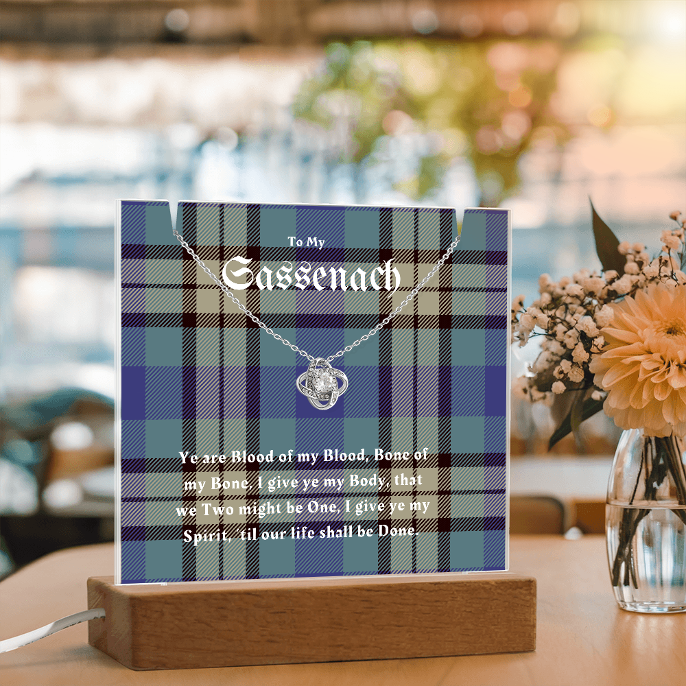 To My Sassenach, Outlander Gift, Outlander Gift Box, Outlander Jewelry, Outlander Gift For Wife, Outlander Charm, Outlander Necklace with Keepsake Acrylic