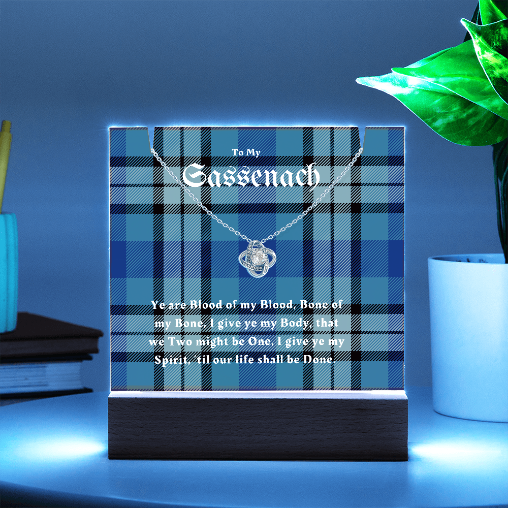To My Sassenach, Outlander Gift, Outlander Gift Box, Outlander Jewelry, Outlander Gift For Wife, Outlander Charm, Outlander Necklace with Keepsake Acrylic